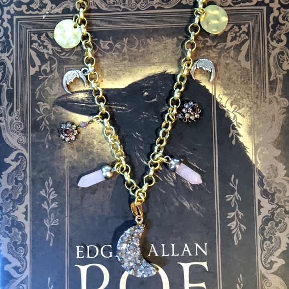 Moon Phase Druzy & Rose Quartz Necklace - Picture 2 of 10